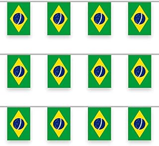 ATBEAMEN Brazil Bunting Flag, World Cup 2022 Brazil Bunting 10m/32ft Rectangle Fabric Brazil Bunting Banner, Outdoor Indoor Garden Bar Hanging Flag for World Cup Decorations 2022 Party Decoration