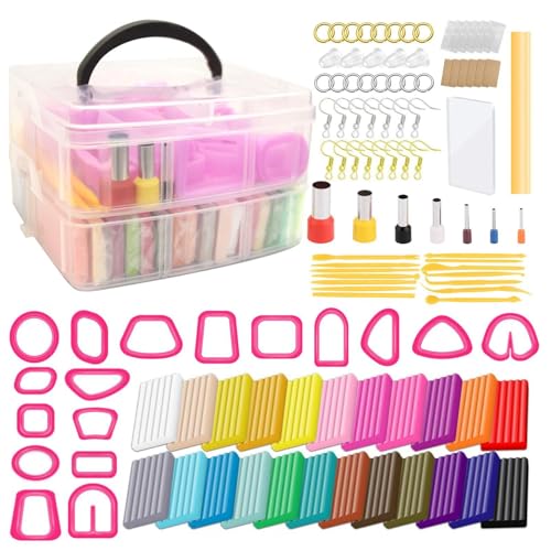 jlceh Im Ofen gebackener Modellton,Backton für Kinder,Modellierhandwerk aus Backmasse | Im Ofen gebackenes, nicht klebendes Modellierset für die Schmuckherstellung, Heimdekoration und Kunstskulptur