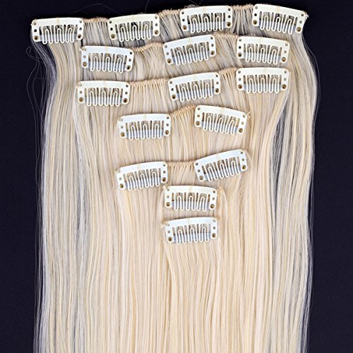 Miss U Hair 24" 130g Women Long Straight Gold Blonde Hair Clip in Hair Extensions Pieces 7pcs/set(613/144)