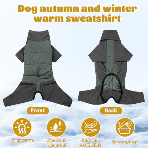 Hundemantel Winter, Winter Hundemantel mit Beinen, Winteroverall für Hunde, Wasserdichter Hundem-antel, Hundem-antel mit Beinen, Warm Hundepullover Fleece, für kleine, mittelgroße und große Hunde (M)