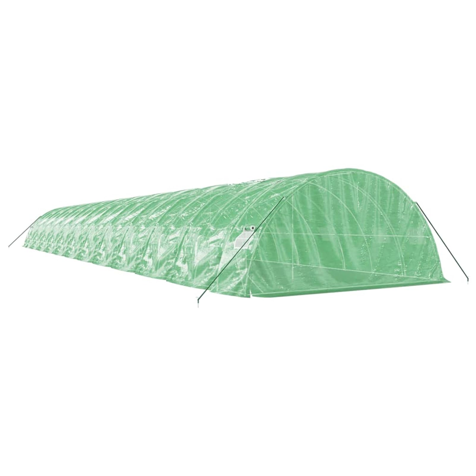 LAPOOH Szklarnia ze stalową ramą, zielona, 120 m², 24 x 5 x 2,3 m, szklarnia, szopa ogrodowa, przedszkole, ogród zimowy, ogród, ciepłe rośliny domowe, rosną domy (SPU: 3188093)