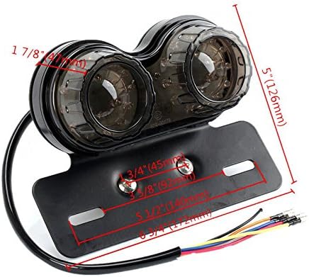 Miniatura 5 de ZYTC Luz trasera de motocicleta de 40 W 40 LED, luces de freno de funcionamiento integradas, lámpara de señal de giro con soporte de placa de