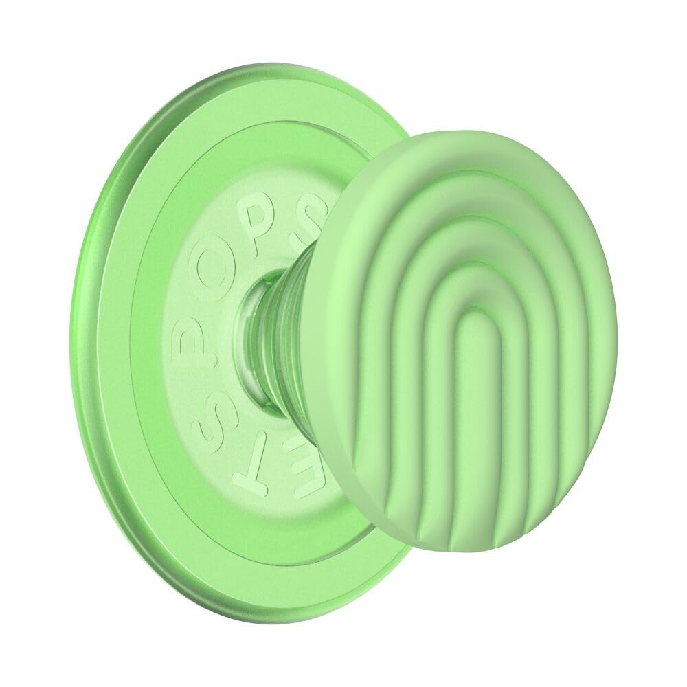 PopSockets: PopGrip Round para MagSafe - Anillo Adaptador para MagSafe Incluido - Soporte y Agarre para Teléfonos Móviles y Carcasas con un Top Intercambiable - PopOut Curves Matcha Dew