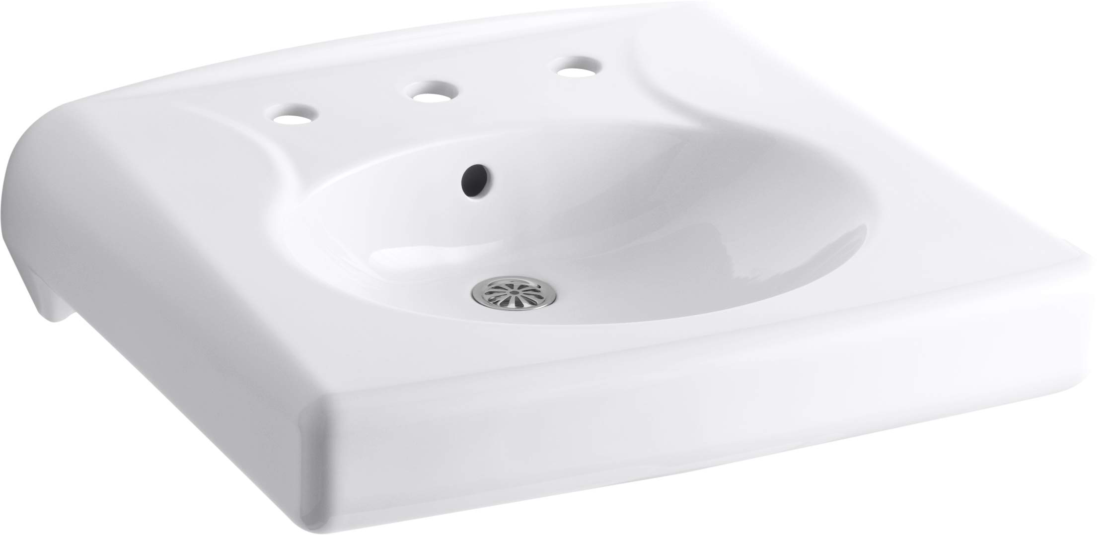 Évier de salle de bain anti-calcaire Kohler Brenham blanc lavabo facile à nettoyer
