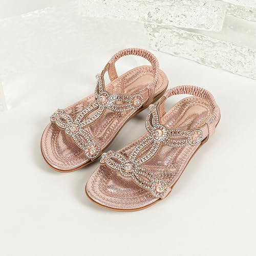 Girls Pearl Glitter Barefoot Sandals Princess School Dance Wedding Flat Wide Shoes Toddler Elegant Open Toe Sandals2