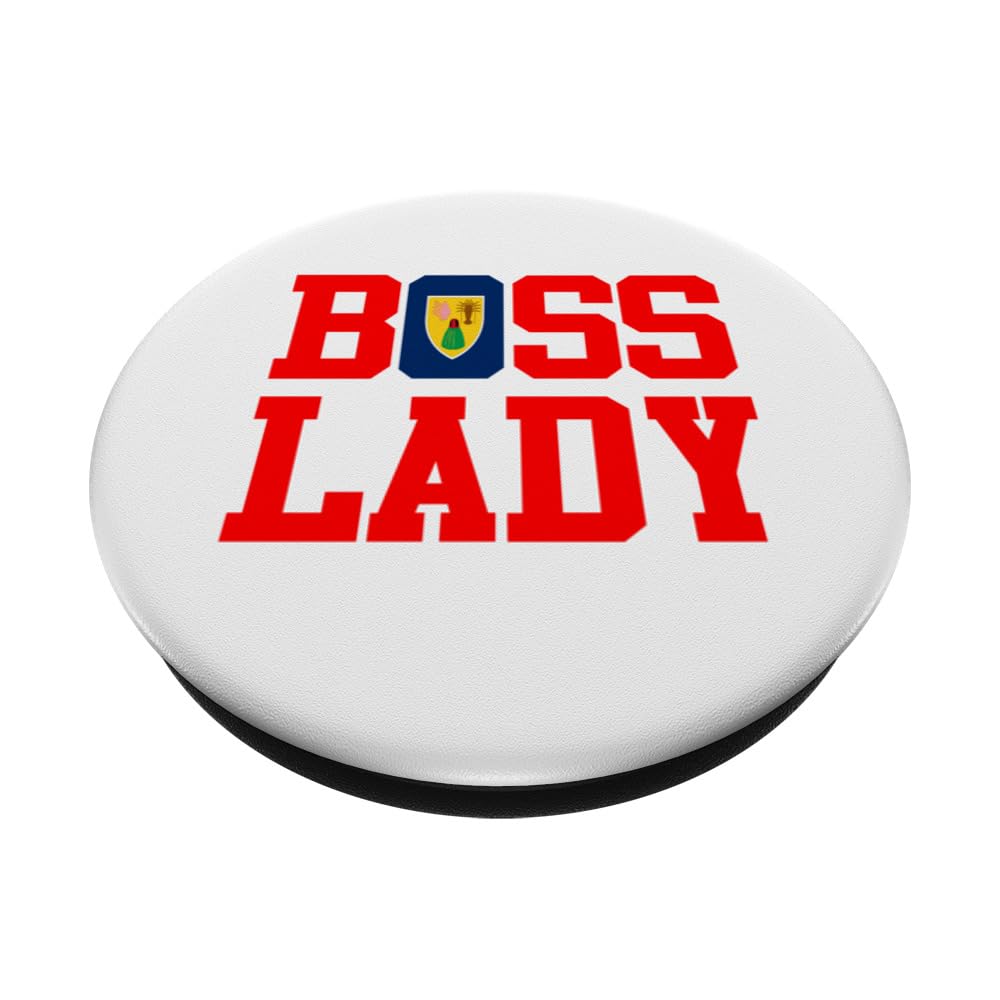 BOSS LADY - Turks And Caicos Islands PopSockets Swappable PopGrip, Black - Image 2