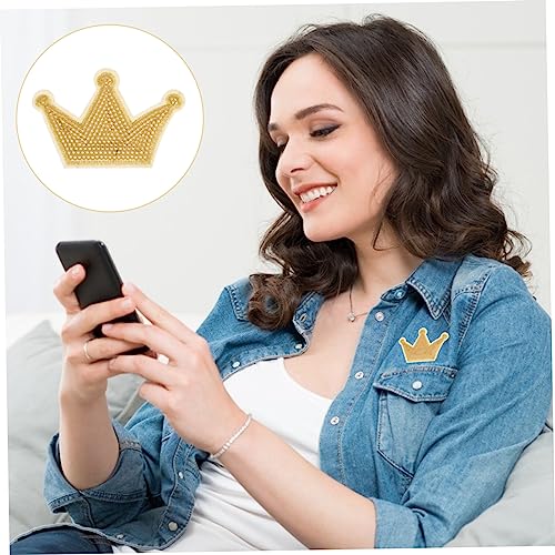 EXCEART Eisen Auf Abzeichen Zeichen Pailletten Patches Stickerei Patch Nähen Patch Gold Krone Applikationen Kappe Dekorationen Krone Vintage 5 Stück