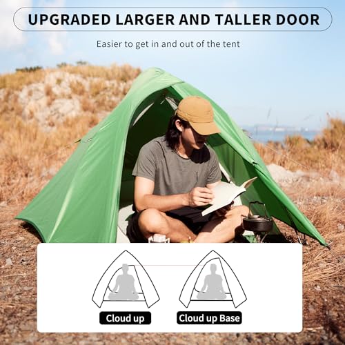 Image of Naturehike Cloud-Up 2 Person Tent Lightweight Backpacking Tent with Footprint - Free Standing Ultralight Camping Hiking Backpack Tents Two Person Tent