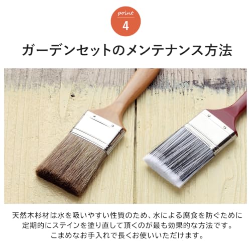 ガーデンマスター(Gardenmaster) ピクニックガーデンテーブル&ベンチ 3点セット 木製 テラス 庭 ダイニングテーブル パラソルホール付き ガーデンテーブルセット ベンチ PTS-1205S 6枚目
