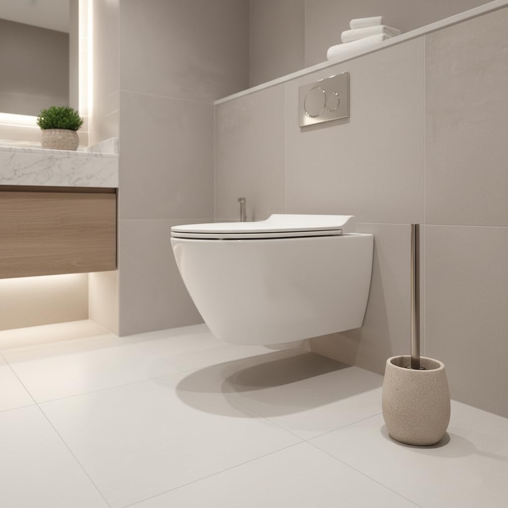 Juego Accesorios de Baño Color Arena, Kit de 3 Piezas, Set de Baño Completo, Conjunto Accesorios para Cuartos de Baño Modernos