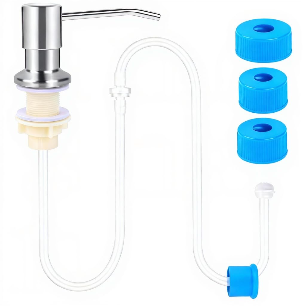 Sleek Built In Kitchen Sink Soap Dispenser with 1m Extension Tube Kit 5 Pcs