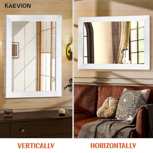 Image of Wall Hanging 1.75ft White Water Proof PVC Framed Mirror |Wall Mirror for Bedroom or Bathroom |Home Decor Wall Mount for Bedroom Living-Room Vanity Farmhouse| washroom Mirror for Wall