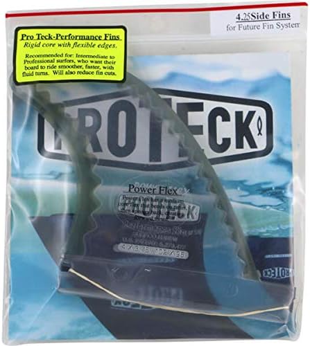 Pro Teck Power Flex 4.25" Clear / Black Futures Side Surfboard Fins - Set of 2 Fins