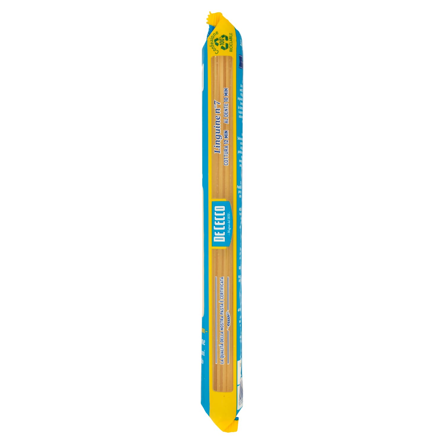 De Cecco Linguine n°7, pasta de trigo duro 24 x 500 g – trefilado de bronce, secado lento ~18 h, textura rugosa – cocción 12 min (al dente 10 min) – Fabricado en Italia + Italian Gourmet Polpa 400 g