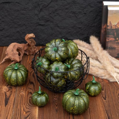 Image of Ogrmar 12 Pack Artificial Assorted Pumpkins, Mini Fake Pumpkins