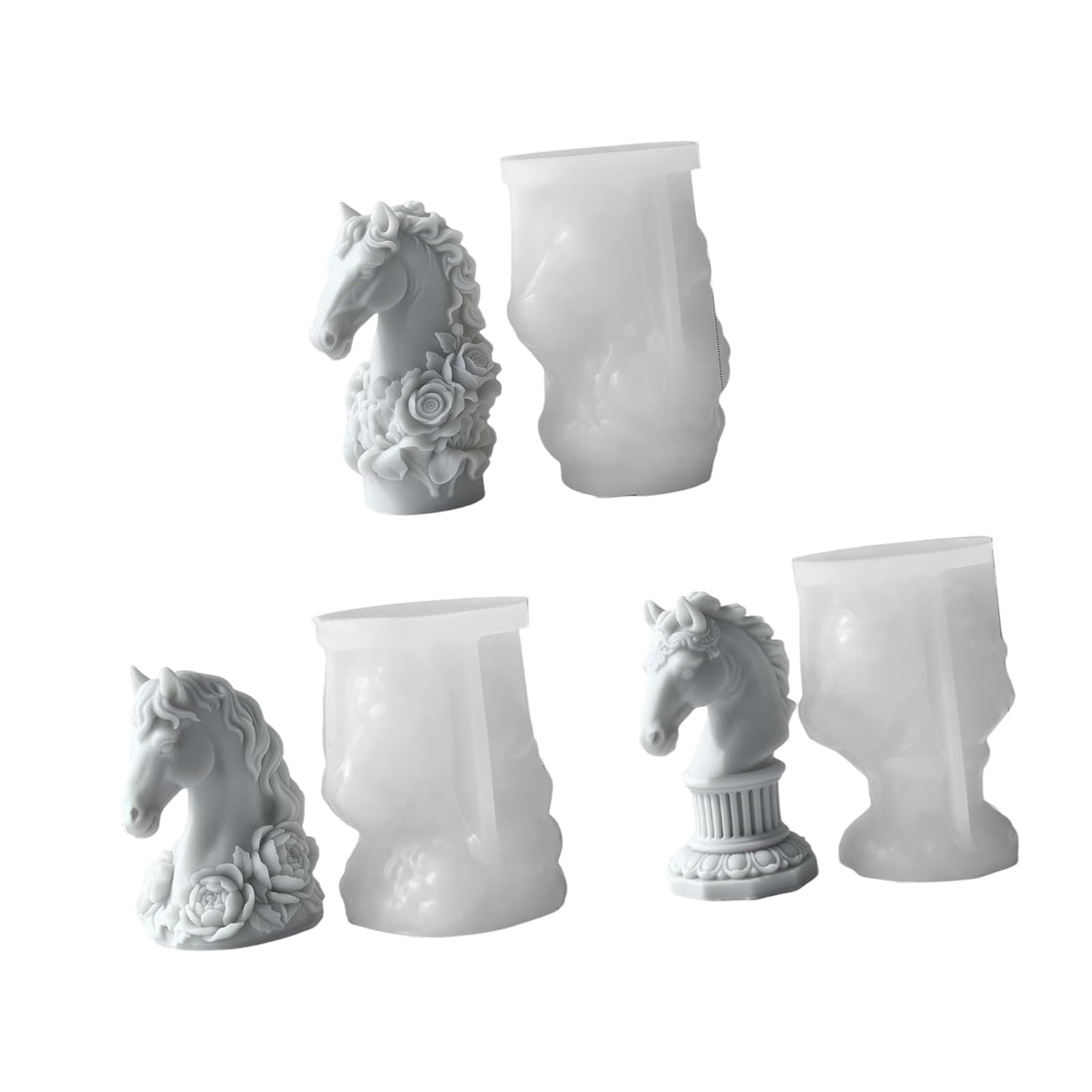 Msioytog Artistic Horse Sculpture Silicone Featuring Pillar Designs Scented Craft Roman Column Making Set Unique Making
