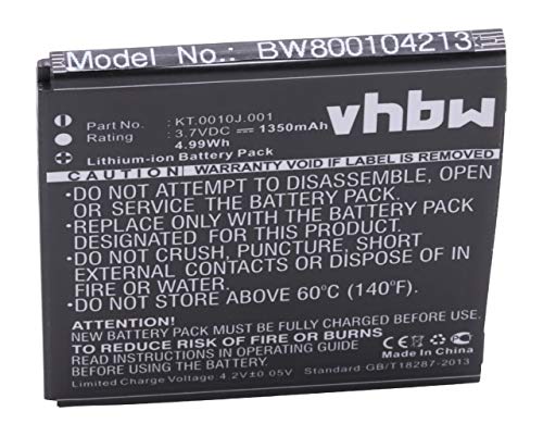 vhbw Batterie Li-ION 1350mAh (3,7 V) pour Acer AK330, E350, Liquid Gallant et Duo. Remplace la Batterie AE415550 1S1P, JD-201202-JLNP-C8-001, KT.0010J.001