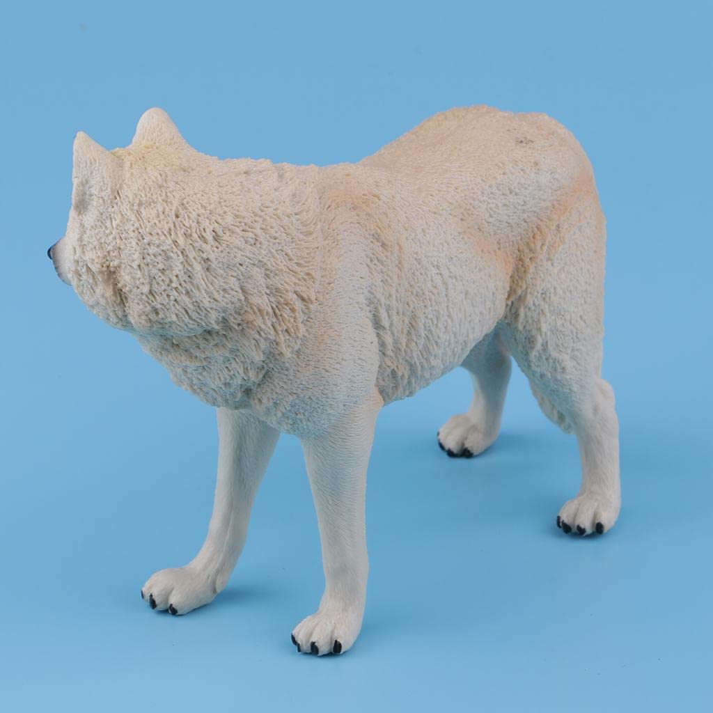 Wolf Modellino Animale Modellino Lupo Simulazione Giocattolo Figure Animali Selvatici Modello Lupo PVC Sicuro Adatto a Decorazione Casa Ornamento, Beige