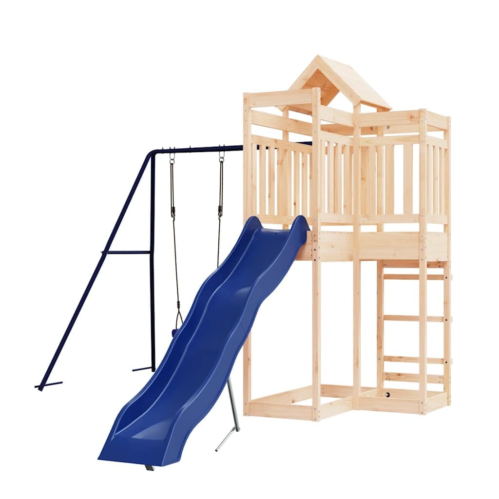 Spielturm aus massivem Kiefernholz mit Rutsche Schaukel und Sandkasten für Kinder ab 3 Jahren Garten Outdoor robustes Klettergerüst Spielhaus für Kleinkinder Mädchen Jungen