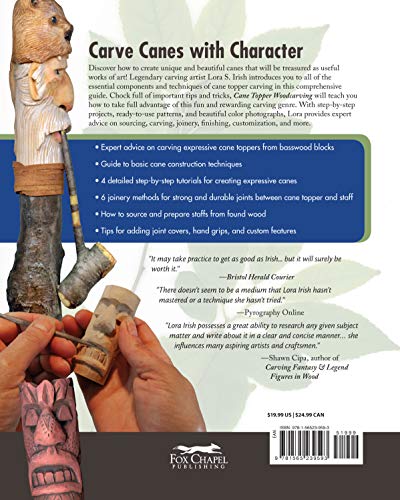 Cane Topper Woodcarving: Projects, Patterns, and Essential Techniques for Custom Canes and Walking Sticks (Fox Chapel Publishing) Step-by-Step Instructions & Expert Stickmaking Advice from Lora Irish - Image 2