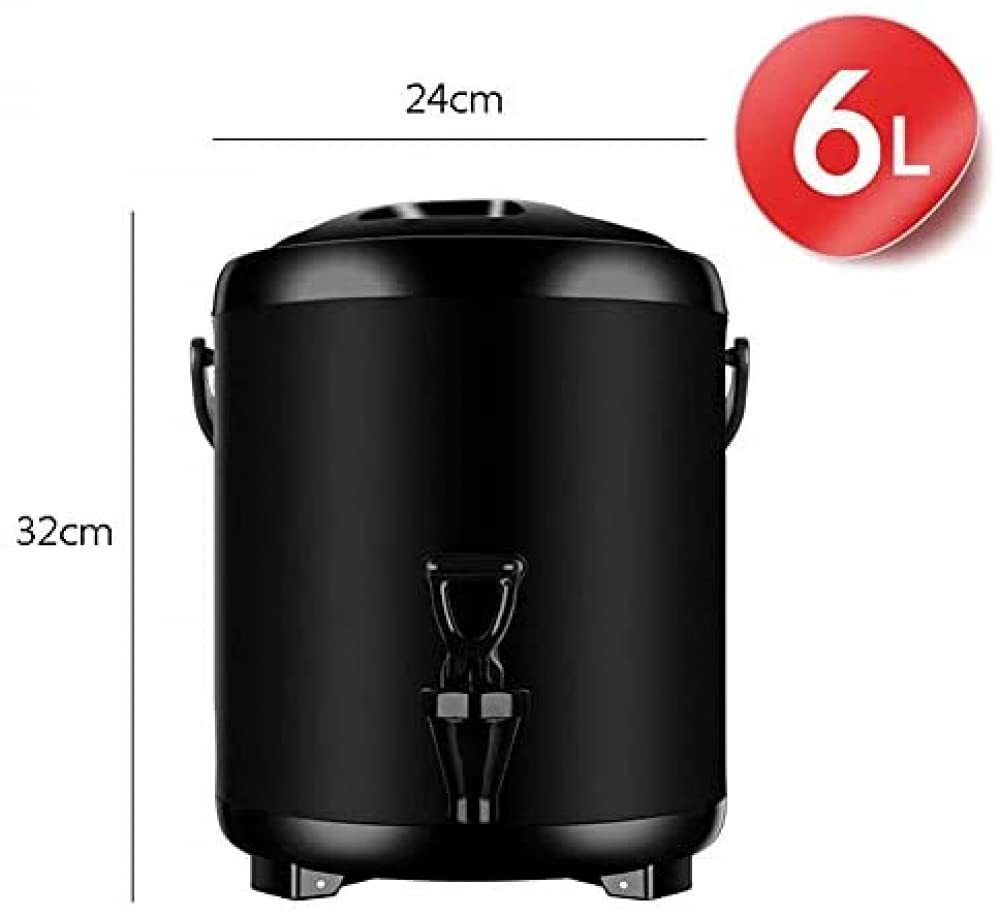 Caraffe per caffè e tè, 6 l/8 l, dispenser per acqua calda e fredda, dispenser per bevande con fontana con rubinetto, bottiglie isolate, secchio per latte di soia a ritenzione del calore, 6