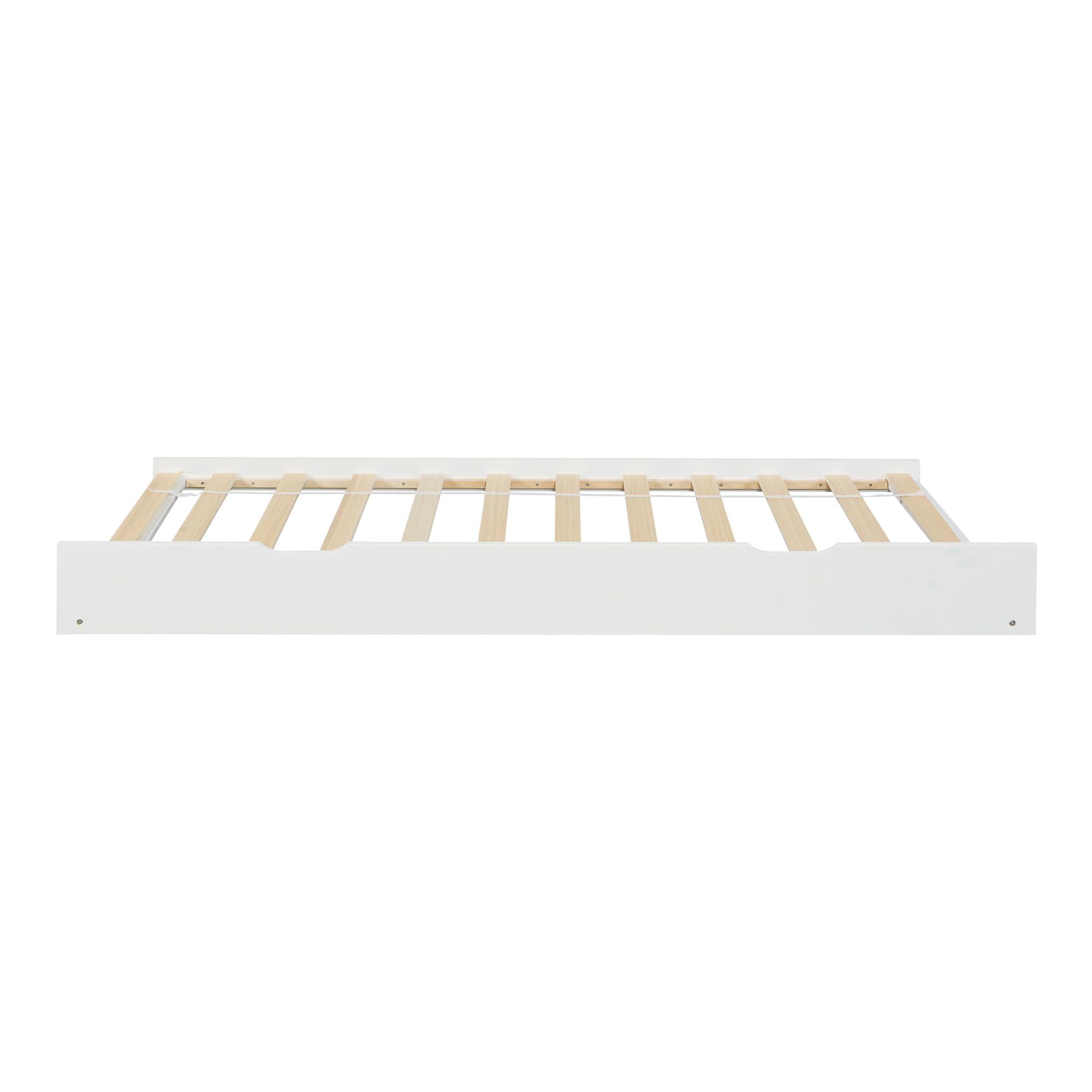 [en.casa] Bettauszug Ydre mit Rollen 197 x 94 x 22 cm Holz Bettgestell mit Lattenrost Weiß Gästebett-Auszug ausziehbar Unterbett-Teil