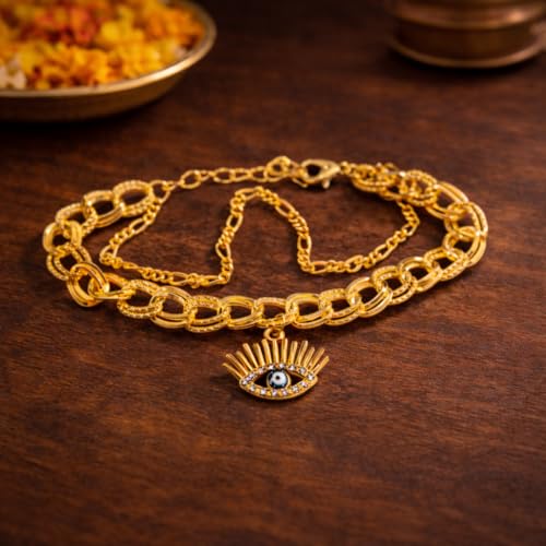 Image of CraftVatika Evil Eye Blue Bracelet for Women Daily Use, Infinity Shape Cubic Zirconia Diamond Bracelet for Women Jewelry for Gift, Adjustable Charm Bracelet Aesthetic Accessories Jewellery friendship