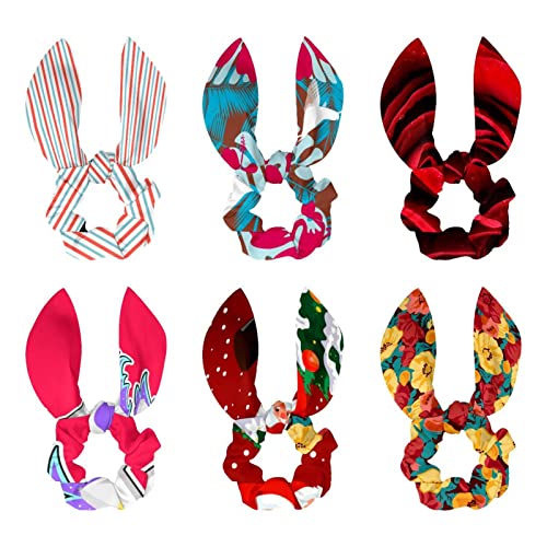 Chouchou noeud lapin élastique cheveux fins et épais imprimé floral