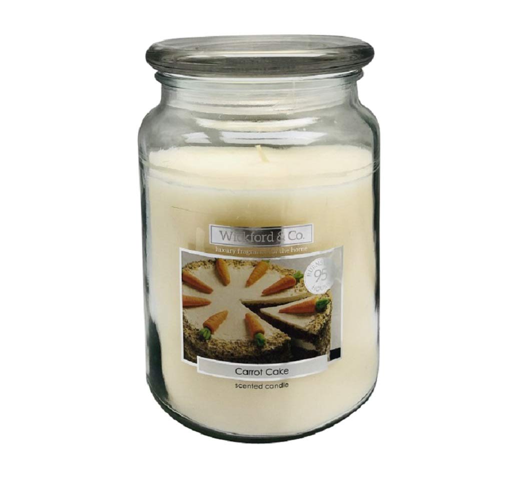 Wickford & Co. Large Scented Candle Glass Jar 15cm 450g Easter - Carrot Cake