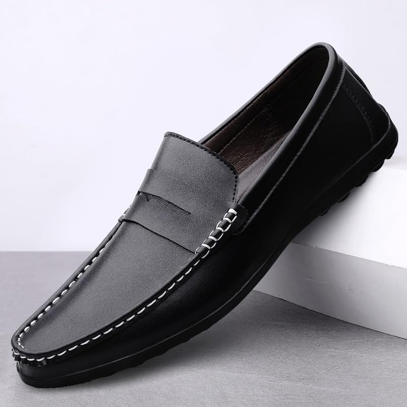 Men's Loafers Shoes Penny Loafer Shoe Apron Toe PU Leather Anti-Slip Slip Resistant Flexible Outdoor Walking Slip-ons4