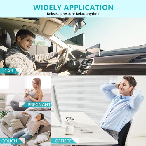 Image of FLORICH Lumbar Support with Car headrest Back Pillow for Chair Headrest Pillow with Gel Memory Foam Massage Point Memory Foam Back Pillow for Office Chair(Black)