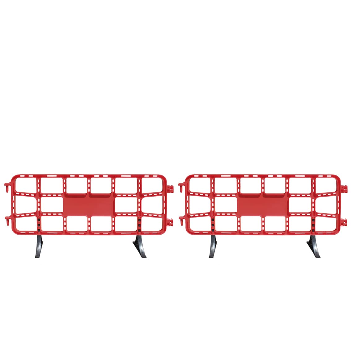 PAL | Valla de Obra Peatonal de Plástico 2 metros Roja | Diseño Innovador y Sin Mantenimiento | Fácil Transporte y Almacenamiento | Ideal para Seguridad y Publicidad, Rojo - (2- Vallas)
