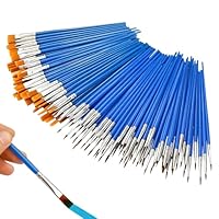 100 Stück Pinsel Set, Künstlerpinsel 50 Stück Runde Pinsel und 50 Stück Flache Pinsel Kleine Pinselset für Anfänger, Künstler und Gemälde Liebhaber