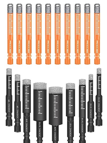 Set de 9 brocas diamantadas secas hexagonales multiuso miniatura 1