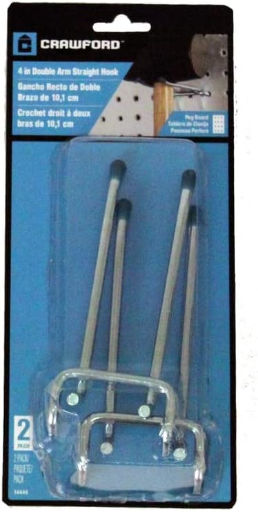 Miniatura 2 de CRAWFORD PROD DIV OF JARDEN SAFETY 14444 Gancho de clavija de doble brazo, 4 pulgadas, paquete de 2
