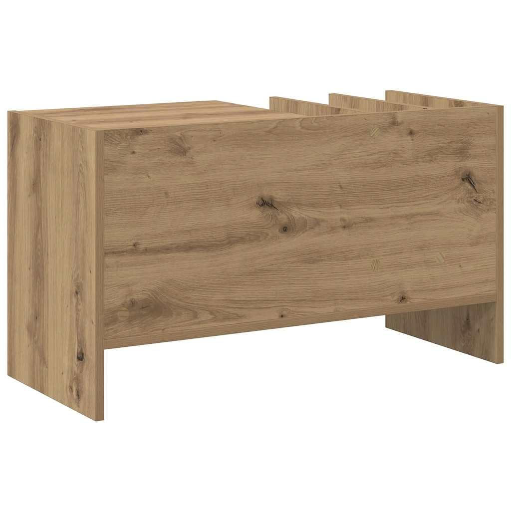 Genérico Mueble para Discos de Vinilo Roble Artesanal 78.5 x 35 x 45 cm,Mobiliario,Armarios y Almacenamiento,Almacenamiento para CD y DVD,891079