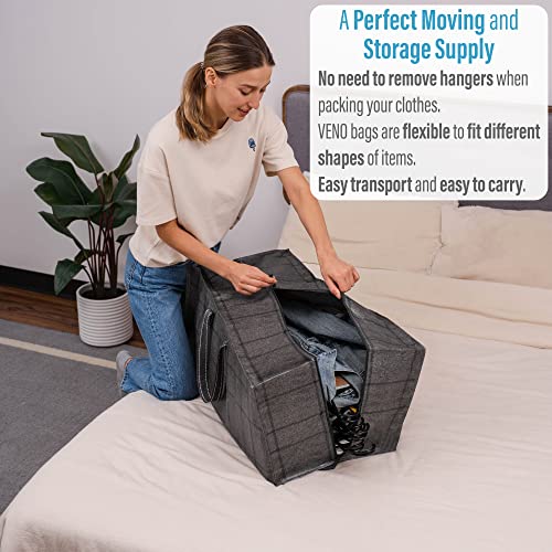 VENO 4 Pack Heavy-Duty Moving Bags Extra Large W/Backpack Straps, Moving House Essentials, Strong Handles & Zips - Image 4