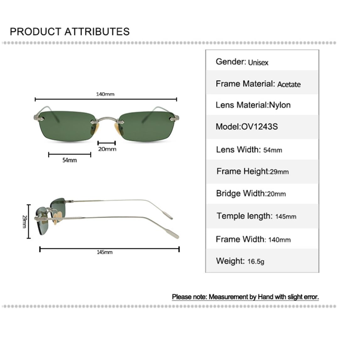 Gafas de sol de titanio sin montura para hombre y mujer, con protección UV400, de lujo