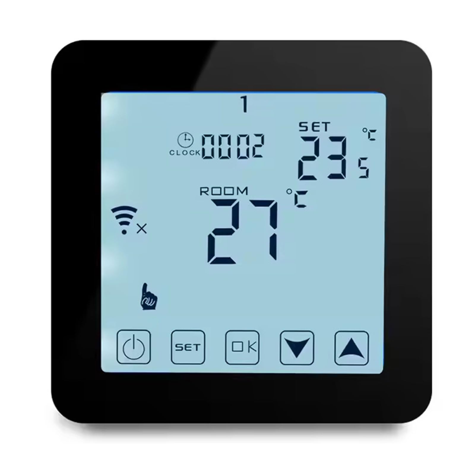 Thermostat, Indoor Thermometer Hygrometer Digital WIFI Smart Thermostat Temperature Controller With LCD Display(Wh-black)
