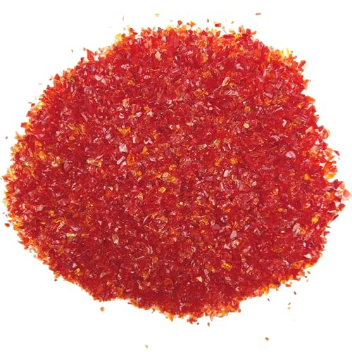 LUSTERING High Luster Crushed Glass Glitter, Broken Glass, Glass Chips for Crafts DIY Epoxy Resin Art, Nail Art, Jewelry Making,Geode Painting, 1-3mm,100g/3.53oz (Red)