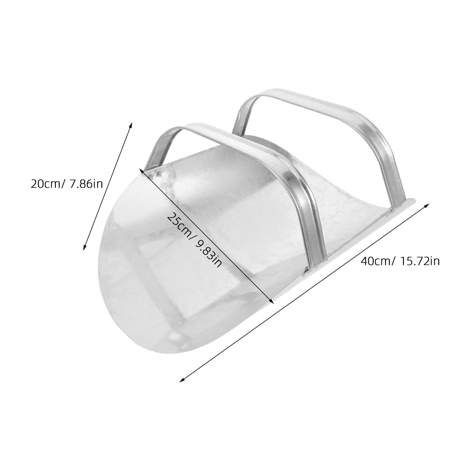 Gatuida Pelle à Aliments pour Animaux en Métal Galvanisé Grosse Capacité 40 CM Double Poignée Ergonomique Pelle Multifonction pour Ferme Élevage et Jardinage et Croquettes