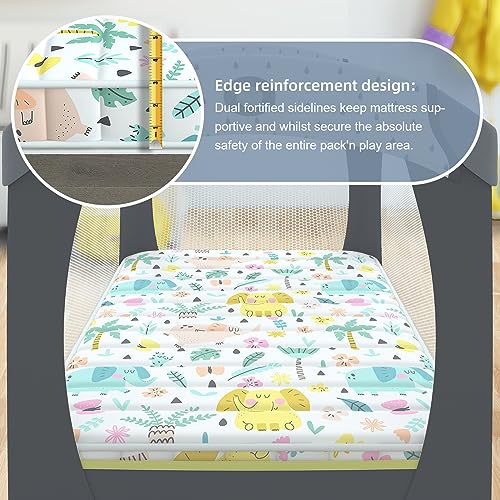 Image of 3 Inch Mini Toddler Mattress, 38 inch Lx26 inch W Portabel Mattress, Elephant
