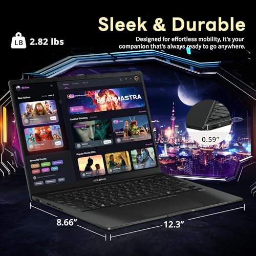 Image of ASUS Zenbook 14 inch FHD+ OLED Touch Laptop, Intel Core Ultra 9 285H, 32GB RAM, 2TB Storage(1TB SSD+1TB Docking Station Set), Intel Arc Graphics, Wi-Fi 7, Backlit Keyboard, Copilot, Win 11, Gray,