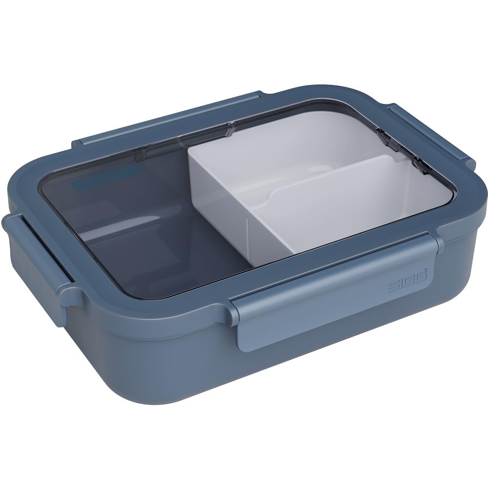Sigg Nimo L Deep Blue Lunch Box, Feather-Light Lunch Box, 2-in-1, BPA-Free, Blue, 1 L