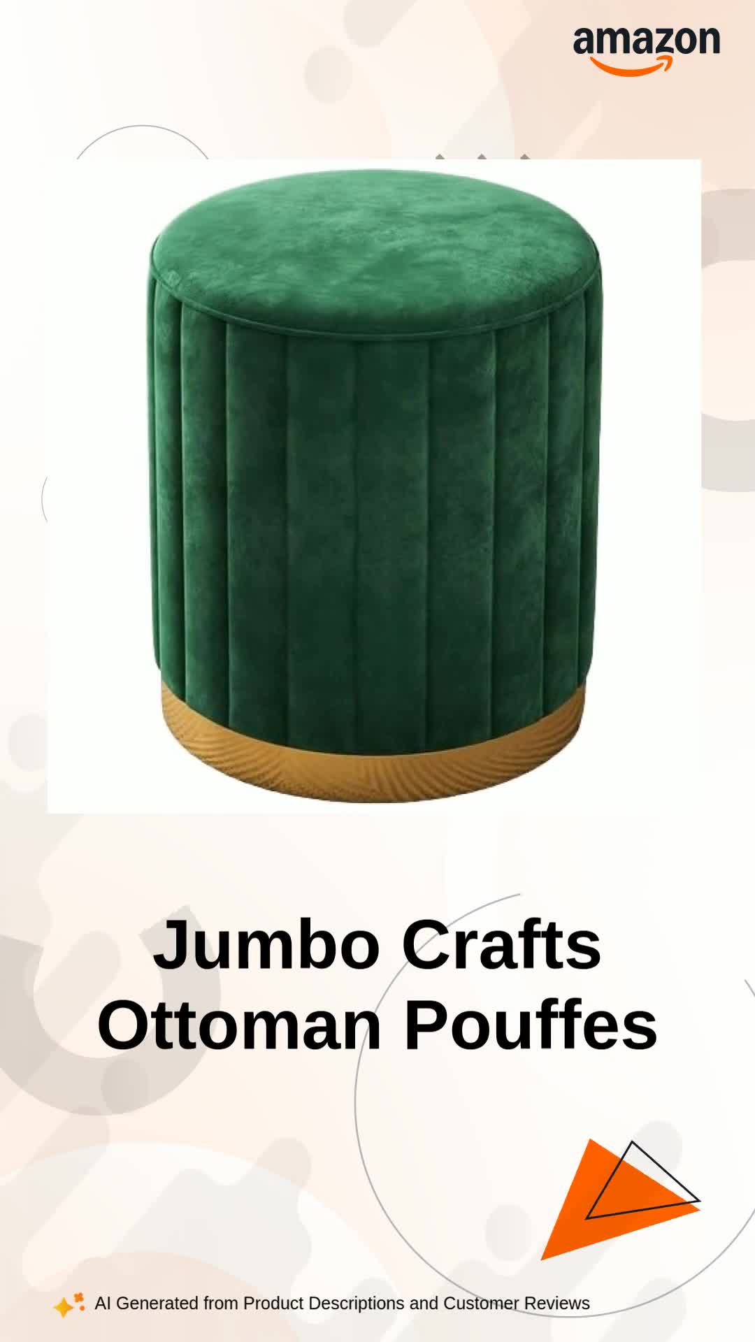JUMBO CRAFTS Ottoman Pouffes for Sitting/Room Decor - Set of 2