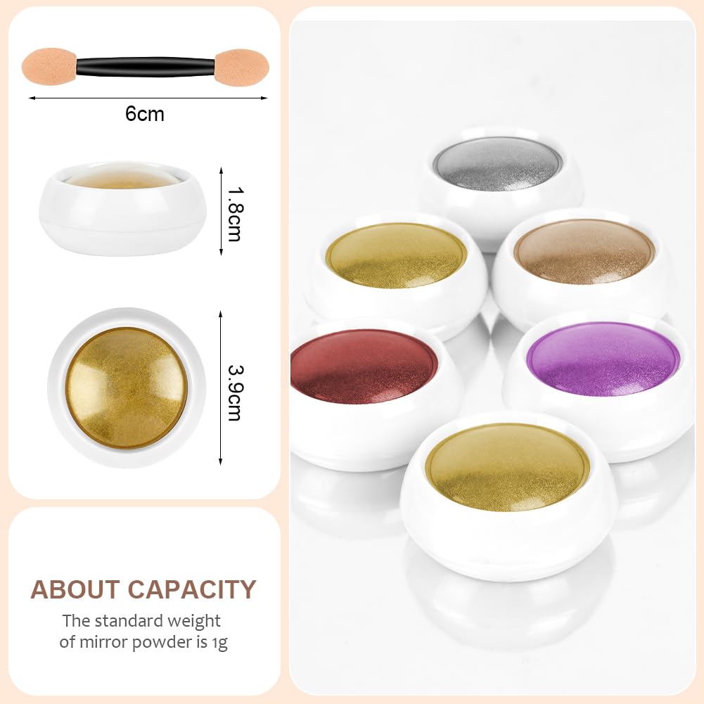 LOPHE Chrome Nail Powder, Metallic Mirror Glitter Effect - Image 2