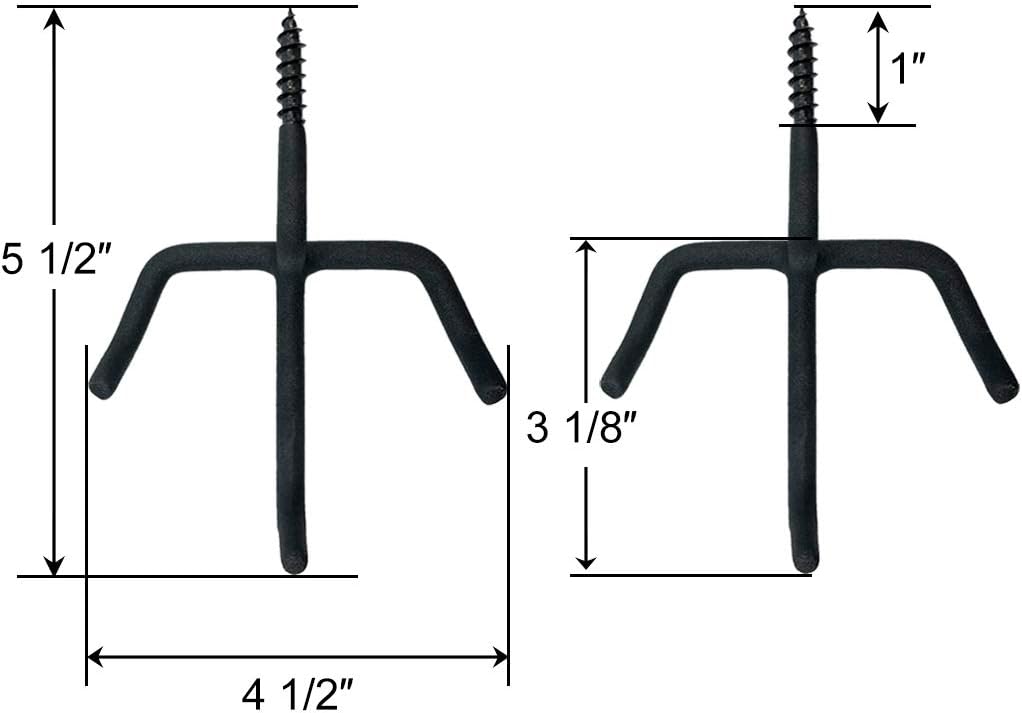 Highwild Bow & Gear Holder Tree Stand Rubber Coated Accessory Hooks, Triple Hook - Pack of 3 : Sports & Outdoors