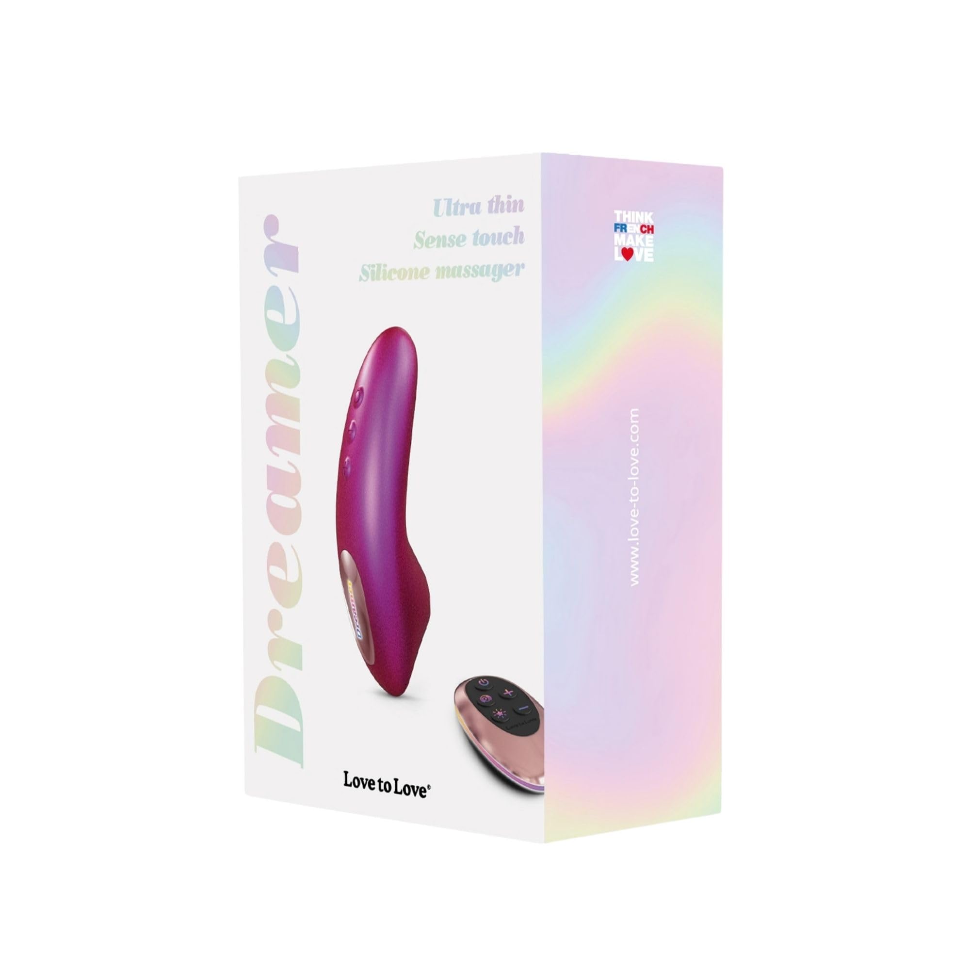 Love to Love Dreamer stimolatore clitorideo – ultra sottile con Flapping Design, modalità Sense Touch, telecomandato, LED, ricaricabile, impermeabile IPX7