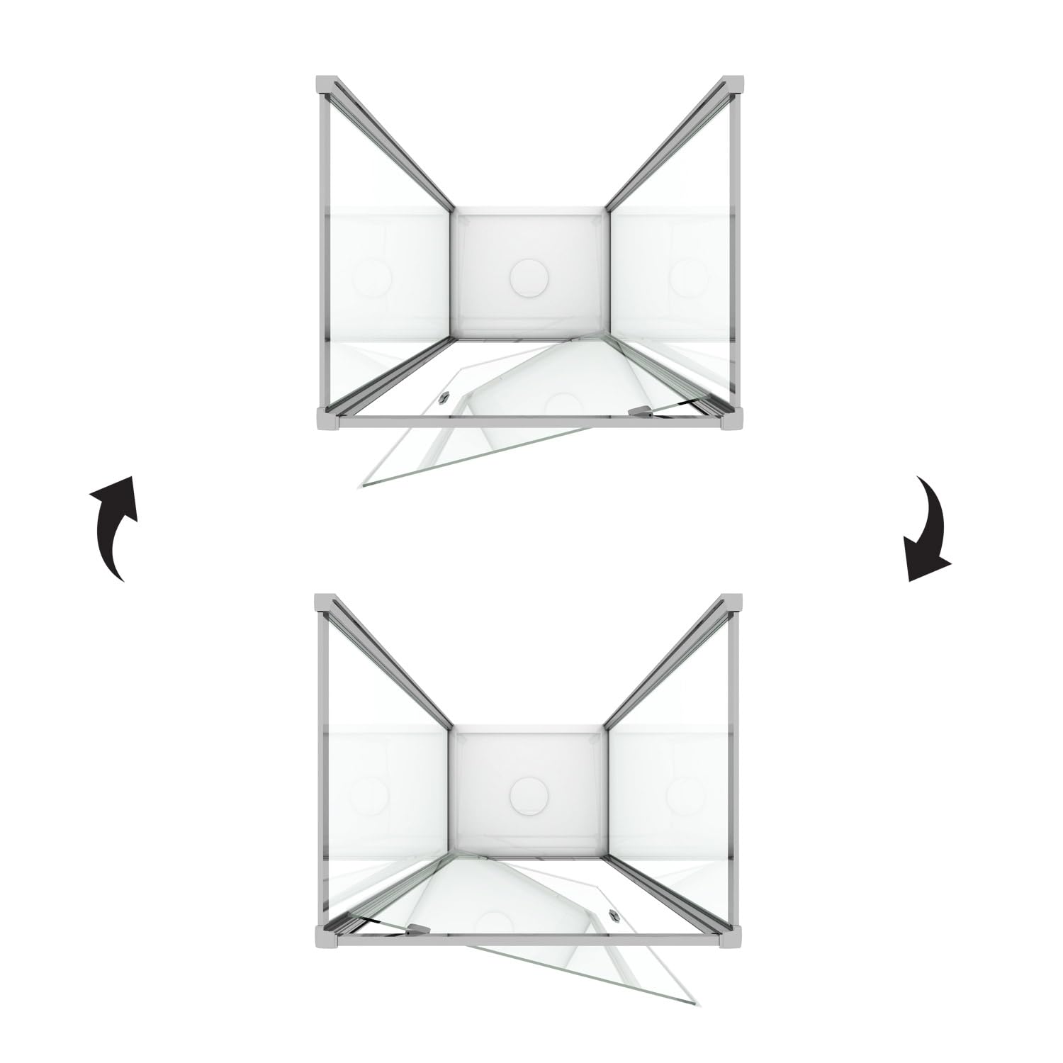 Box Doccia 3 lati 80x80x80 AP. 80 CM H185 stampato C mod. Sintesi TRIO 1 Anta