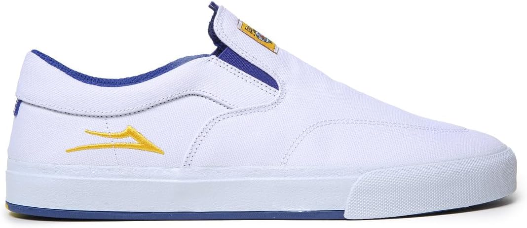 Lakai Men's Owen VLK SMU Pacifico Slip-on Skate Shoe, White/White Canvas, 10